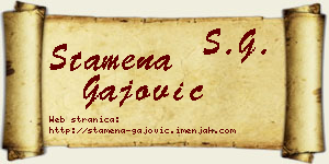 Stamena Gajović vizit kartica